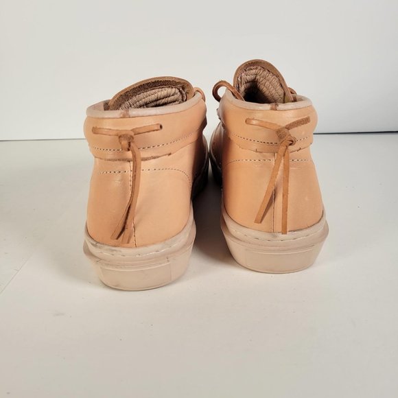 Clean Weather Vegan Raw Undyed Tan Leather Unisex Sneaker Women Size 9 1/2 - Picture 7 of 14